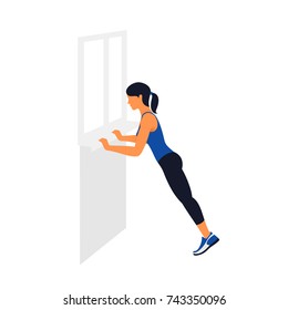 Workout for freelancers and bloggers. Fitness, Aerobic and workout exercise in gym. Vector set of gym icons in flat style isolated on white background. People in gym. Gym equipment.