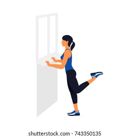 Workout for freelancers and bloggers. Fitness, Aerobic and workout exercise in gym. Vector set of gym icons in flat style isolated on white background. People in gym. Gym equipment.