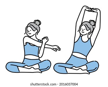 Workout girl set. Woman doing fitness and yoga exercises. Lunges and squats, plank and abc. Full body workout. Online, exercise, diet, self-polishing, yoga, gymnastics, gym, exercise,