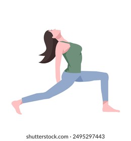 Workout girl. Woman doing fitness and yoga exercises. Full body workout. Warming up, stretching. Suitable for a yoga theme.