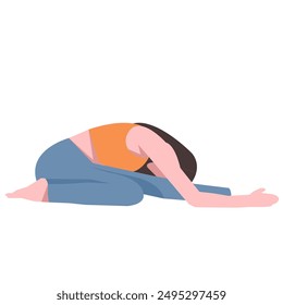 Workout girl. Woman doing fitness and yoga exercises. Full body workout. Warming up, stretching. Suitable for a yoga theme.