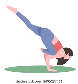 Workout girl. Woman doing fitness and yoga exercises. Full body workout. Warming up, stretching. Suitable for a yoga theme.