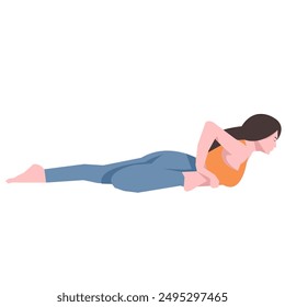 Workout girl. Woman doing fitness and yoga exercises. Full body workout. Warming up, stretching. Suitable for a yoga theme.