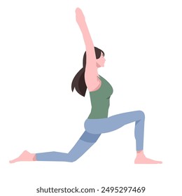 Workout girl. Woman doing fitness and yoga exercises. Full body workout. Warming up, stretching. Suitable for a yoga theme.