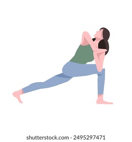 Workout girl. Woman doing fitness and yoga exercises. Full body workout. Warming up, stretching. Suitable for a yoga theme.