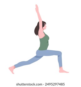 Workout girl. Woman doing fitness and yoga exercises. Full body workout. Warming up, stretching. Suitable for a yoga theme.