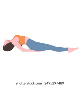 Workout girl. Woman doing fitness and yoga exercises. Full body workout. Warming up, stretching. Suitable for a yoga theme.