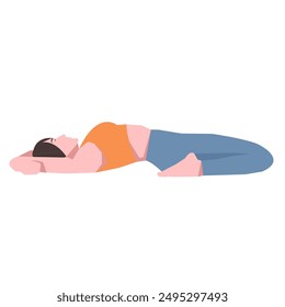 Workout girl. Woman doing fitness and yoga exercises. Full body workout. Warming up, stretching. Suitable for a yoga theme.