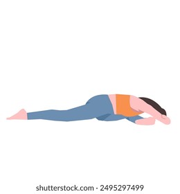 Workout girl. Woman doing fitness and yoga exercises. Full body workout. Warming up, stretching. Suitable for a yoga theme.