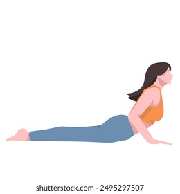 Workout girl. Woman doing fitness and yoga exercises. Full body workout. Warming up, stretching. Suitable for a yoga theme.