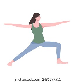 Workout girl. Woman doing fitness and yoga exercises. Full body workout. Warming up, stretching. Suitable for a yoga theme.