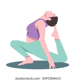 Workout girl. Woman doing fitness and yoga exercises. Full body workout. Warming up, stretching. Suitable for a yoga theme.