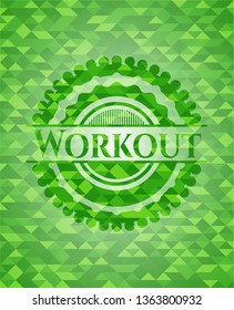 Workout green mosaic emblem