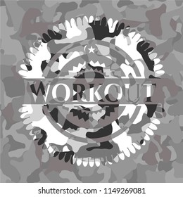 Workout grey camouflage emblem
