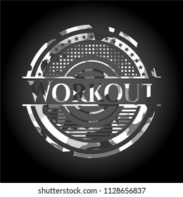 Workout grey camouflaged emblem