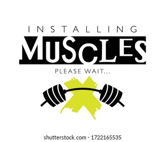 Workout gym fitness bodybuilding concept motivational inspirational slogan text vector illustration design for fashion graphics, t shirt prints, posters etc