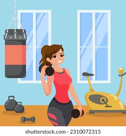 Workout Gym Flat Design Illustration