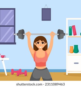Workout Gym Flat Design Illustration