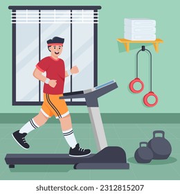 Workout Gym Flat Design Illustration