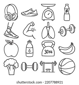 Workout hand drawn icon vector