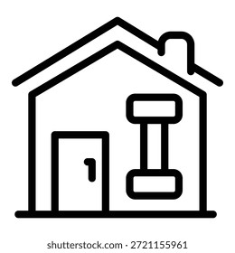 Icono de la casa del entrenamiento. Icono de Vector casero del entrenamiento del esquema para el Diseño web aislado en el fondo blanco