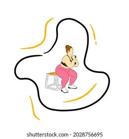 Workout at home ilustration vector. Fullbody workout. Fitness workout at home