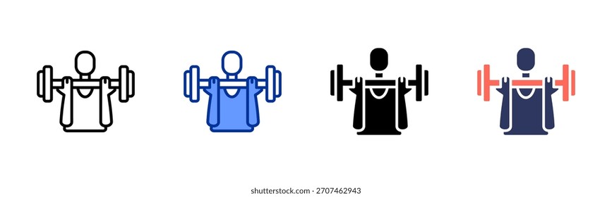 Ícone de treino definir coleção de vários estilos