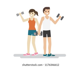 Workout illustration flat design