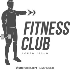 Workout logo. Fitness, Aerobic and workout exercise in gym. Vector illustration of workout logo isolated on white background.