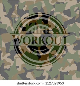 Workout on camouflaged texture