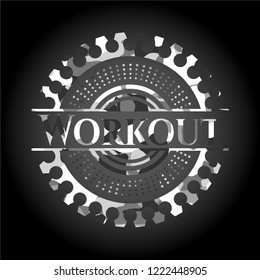 Workout on grey camouflaged pattern