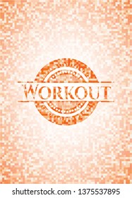 Workout orange mosaic emblem