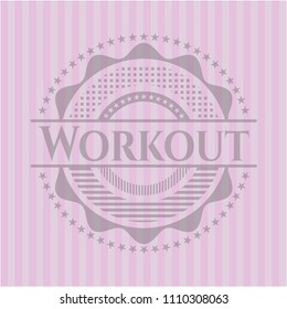  Workout pink emblem. Retro