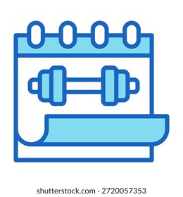 Ícone de plano de treino Ilustração de vetor de estilo de cor azul