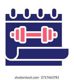 Ilustração do vetor de estilo de preenchimento da cor do ícone do plano de treino
