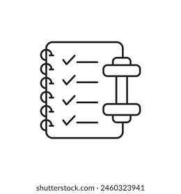 workout plan icon design, isolated on white background, vector illustration