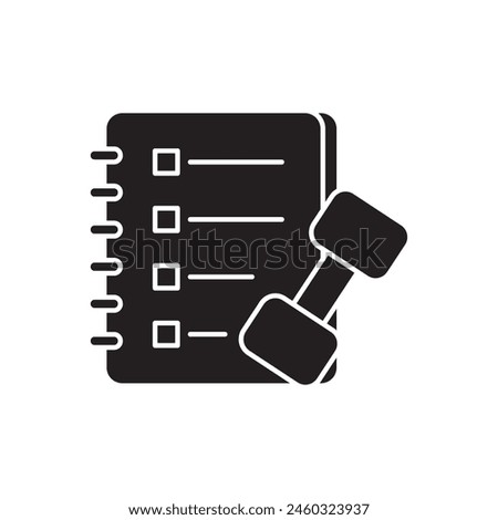 workout plan icon design, isolated on white background, vector illustration