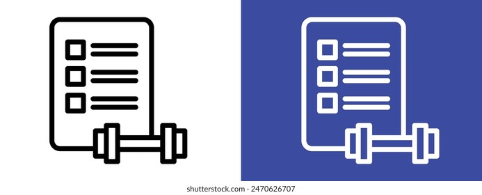 Workout Plan Icon for Fitness Programs, Exercise Routines, and Health Management