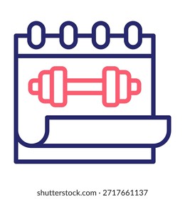 Icono de Plan de entrenamiento Línea Color Estilo Ilustración vectorial