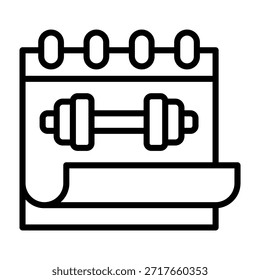 Ícone de Plano de Exercício Estilo de Linha Ilustração do Vetor