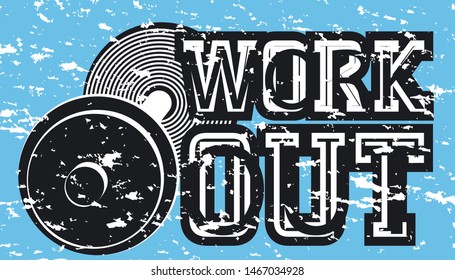 Workout poster illustration on white