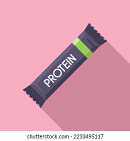 Workout protein bar icon flat vector. Sport supplement. Container nutrition