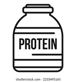 Workout Protein Symbol Umrissvektor. Sporternährung. Gymnastikfutter