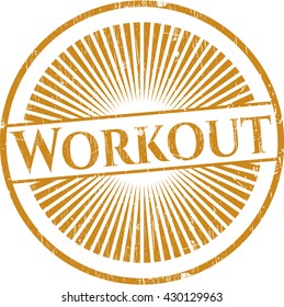 Workout rubber stamp with grunge texture