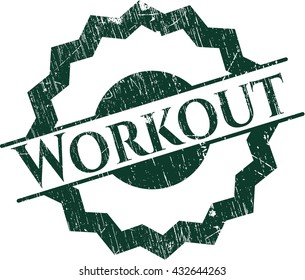 Workout rubber stamp with grunge texture