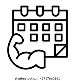 Workout Schedule Icon Line Style Vector Illustration