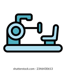 Vector de contorno del icono del asiento de entrenamiento. Equipo de gimnasia. Color plano del entrenamiento de fitness