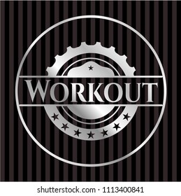  Workout silvery emblem or badge