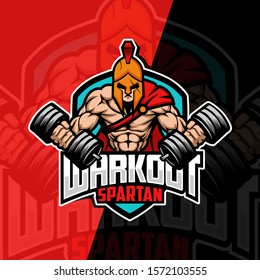 workout spartan mascot esport logo design