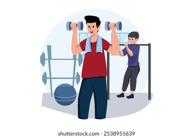 Workout and Sport Flat Design Illustration